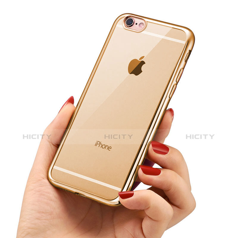 Housse Ultra Fine TPU Souple Transparente T16 pour Apple iPhone 6 Or Plus