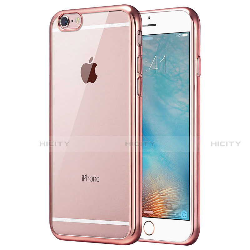 Housse Ultra Fine TPU Souple Transparente T21 pour Apple iPhone SE3 (2022) Or Rose Plus