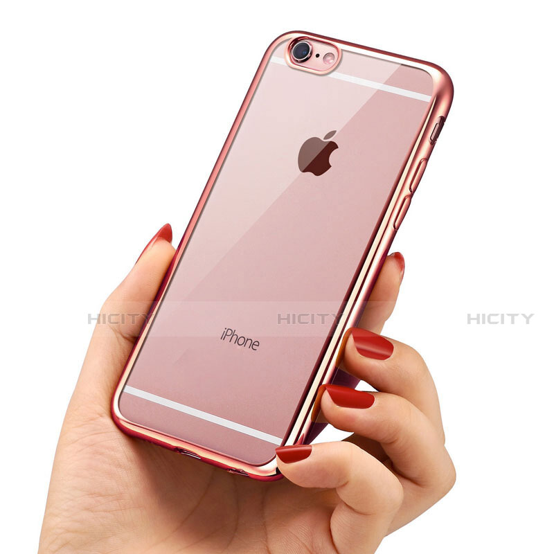 Housse Ultra Fine TPU Souple Transparente T21 pour Apple iPhone SE3 (2022) Or Rose Plus