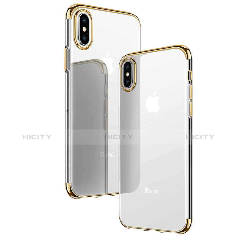 Housse Ultra Fine TPU Souple Transparente T24 pour Apple iPhone X Or Plus