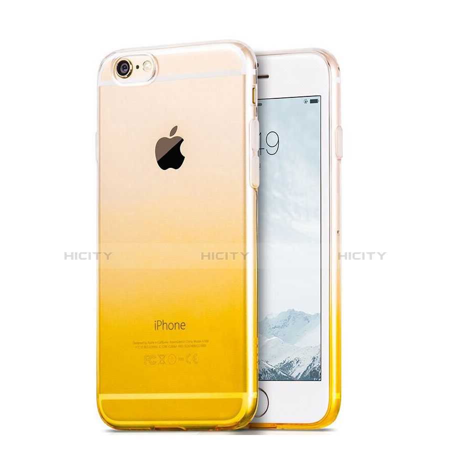 Housse Ultra Fine Transparente Souple Degrade pour Apple iPhone 6 Jaune Plus