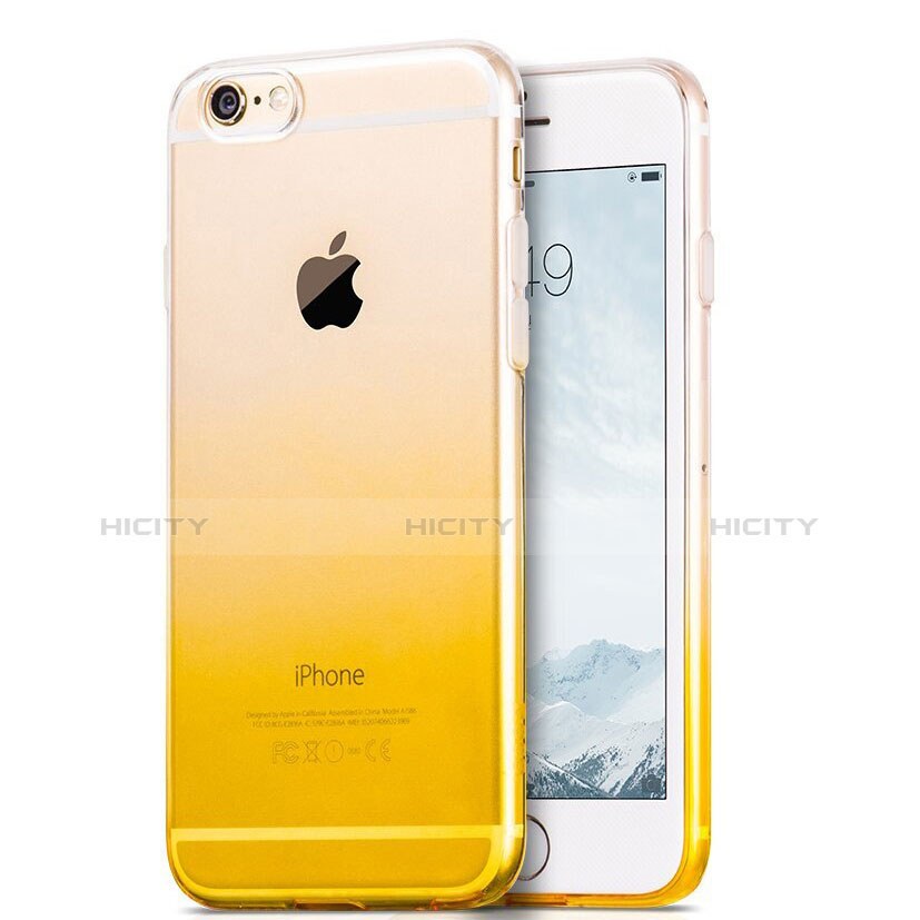 Housse Ultra Fine Transparente Souple Degrade pour Apple iPhone 6 Plus Jaune Plus