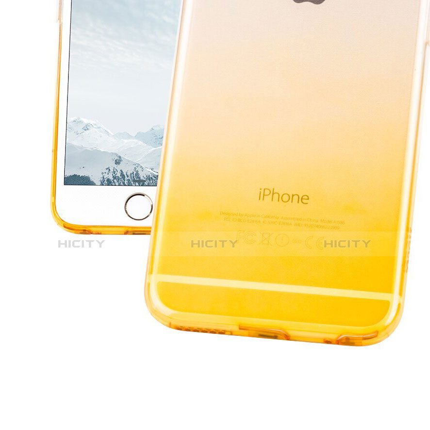 Housse Ultra Fine Transparente Souple Degrade pour Apple iPhone 6 Plus Jaune Plus