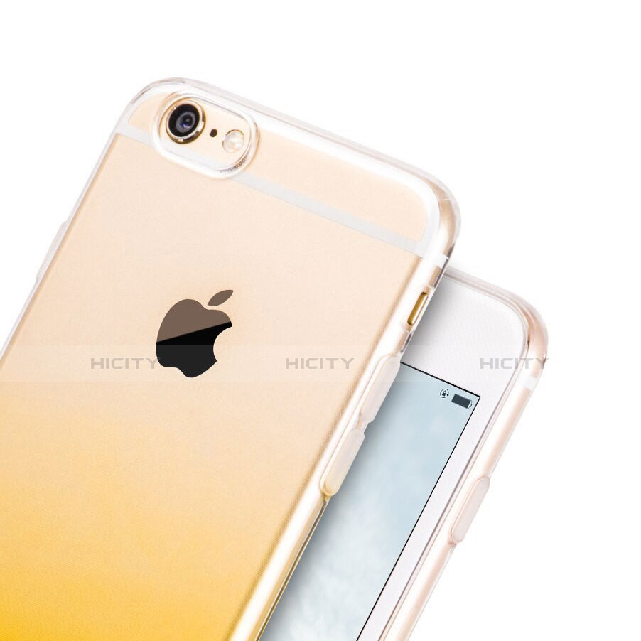 Housse Ultra Fine Transparente Souple Degrade pour Apple iPhone 6 Plus Jaune Plus