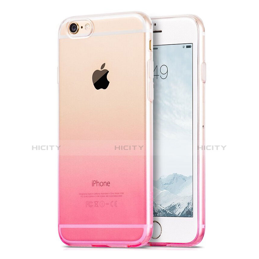 Housse Ultra Fine Transparente Souple Degrade pour Apple iPhone 6 Rose Plus