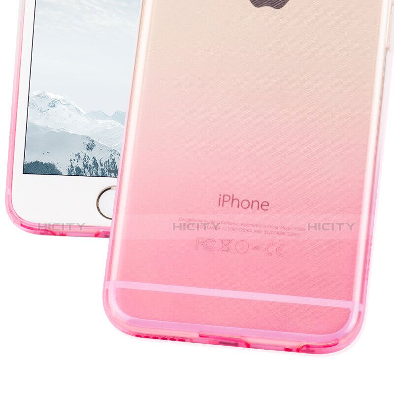 Housse Ultra Fine Transparente Souple Degrade pour Apple iPhone 6 Rose Plus