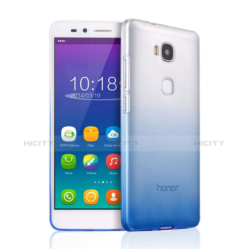 Housse Ultra Fine Transparente Souple Degrade pour Huawei Honor 5X Bleu Ciel Plus