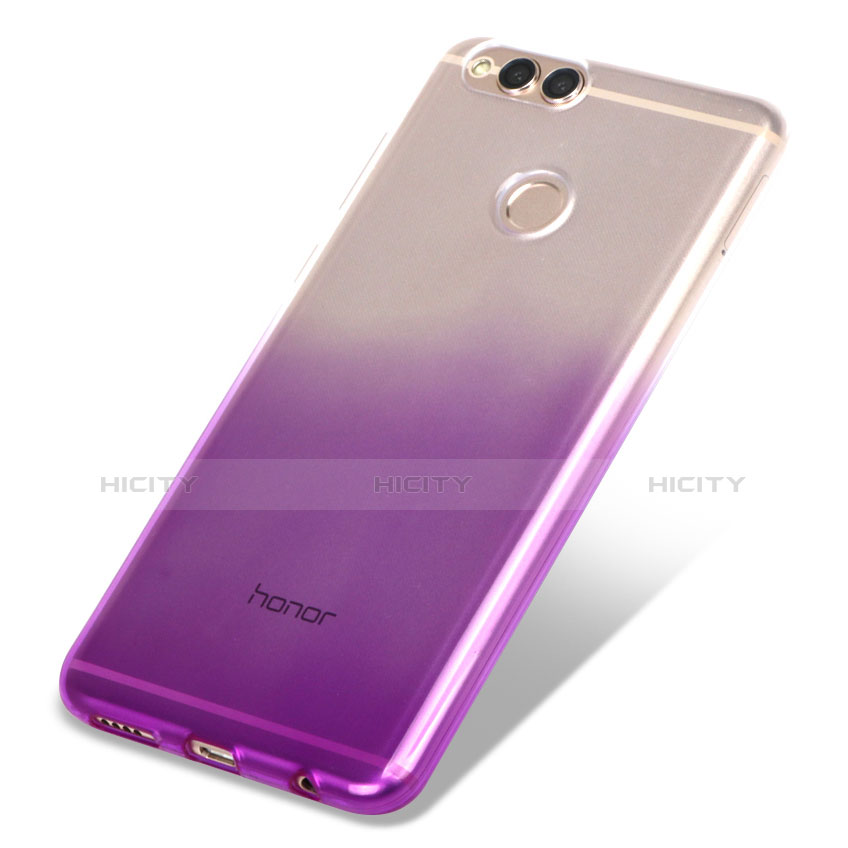 Housse Ultra Fine Transparente Souple Degrade pour Huawei Honor V10 Violet Plus