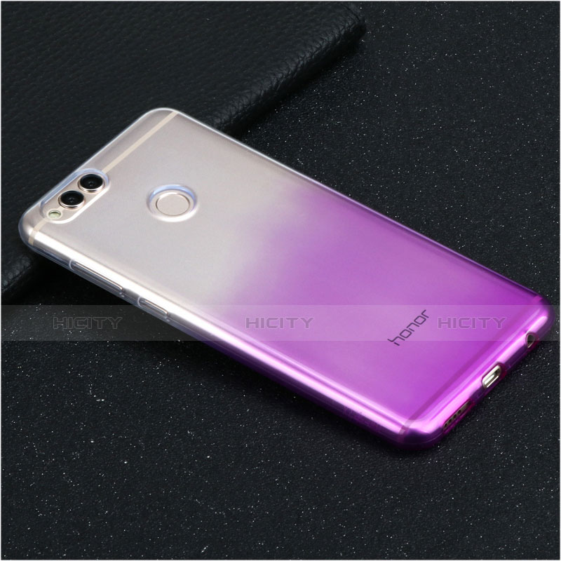 Housse Ultra Fine Transparente Souple Degrade pour Huawei Honor V10 Violet Plus