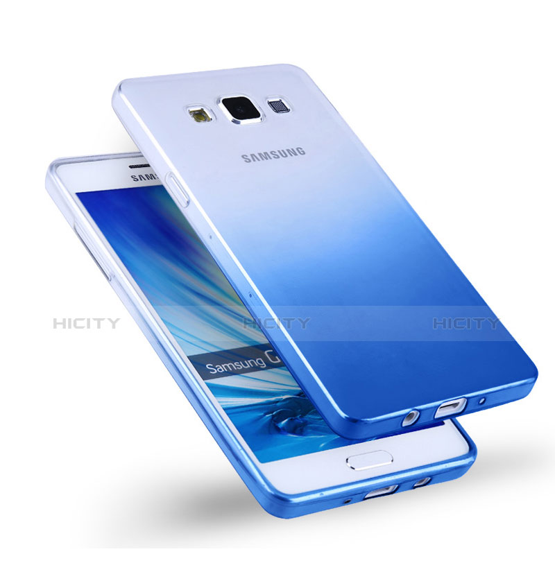 Housse Ultra Fine Transparente Souple Degrade pour Samsung Galaxy A5 SM-500F Bleu Plus