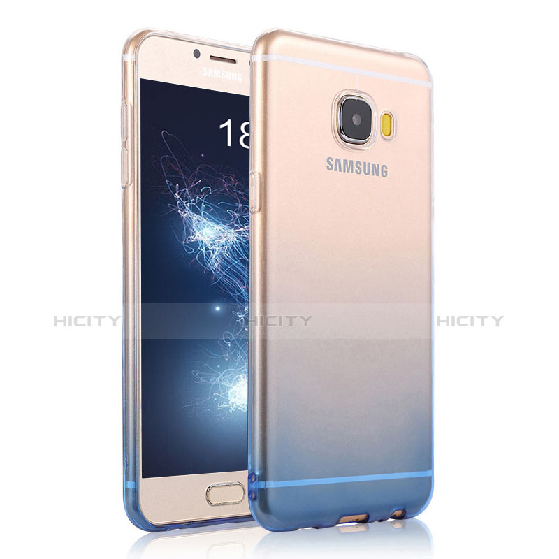 Housse Ultra Fine Transparente Souple Degrade pour Samsung Galaxy C9 Pro C9000 Bleu Plus