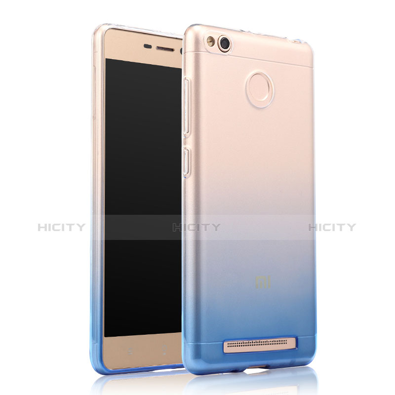 Housse Ultra Fine Transparente Souple Degrade pour Xiaomi Redmi 3 High Edition Bleu Plus