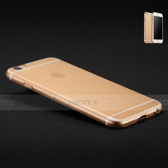 Housse Ultra Slim Mat Silicone Souple Transparente pour Apple iPhone 6S Or Plus