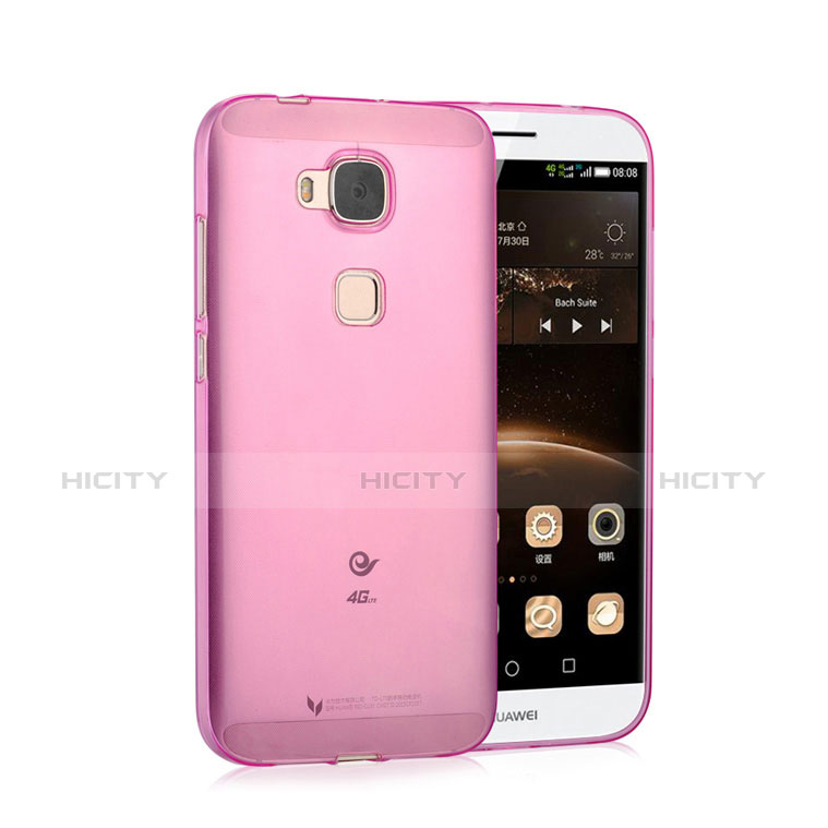 Housse Ultra Slim Silicone Souple Transparente pour Huawei G7 Plus Rose Plus