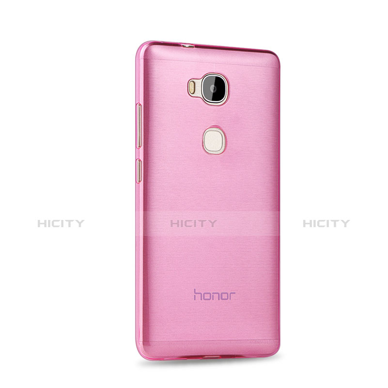 Housse Ultra Slim Silicone Souple Transparente pour Huawei Honor 5X Rose Plus