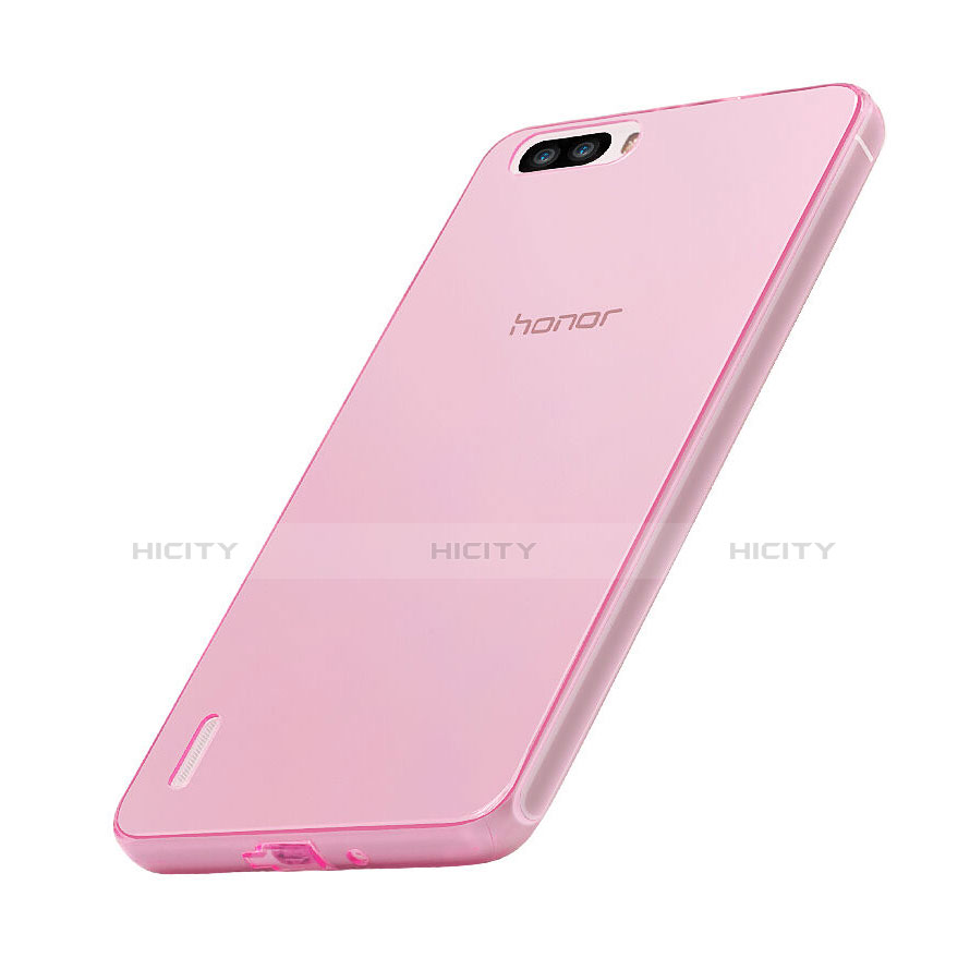 Housse Ultra Slim Silicone Souple Transparente pour Huawei Honor 6 Plus Rose Plus