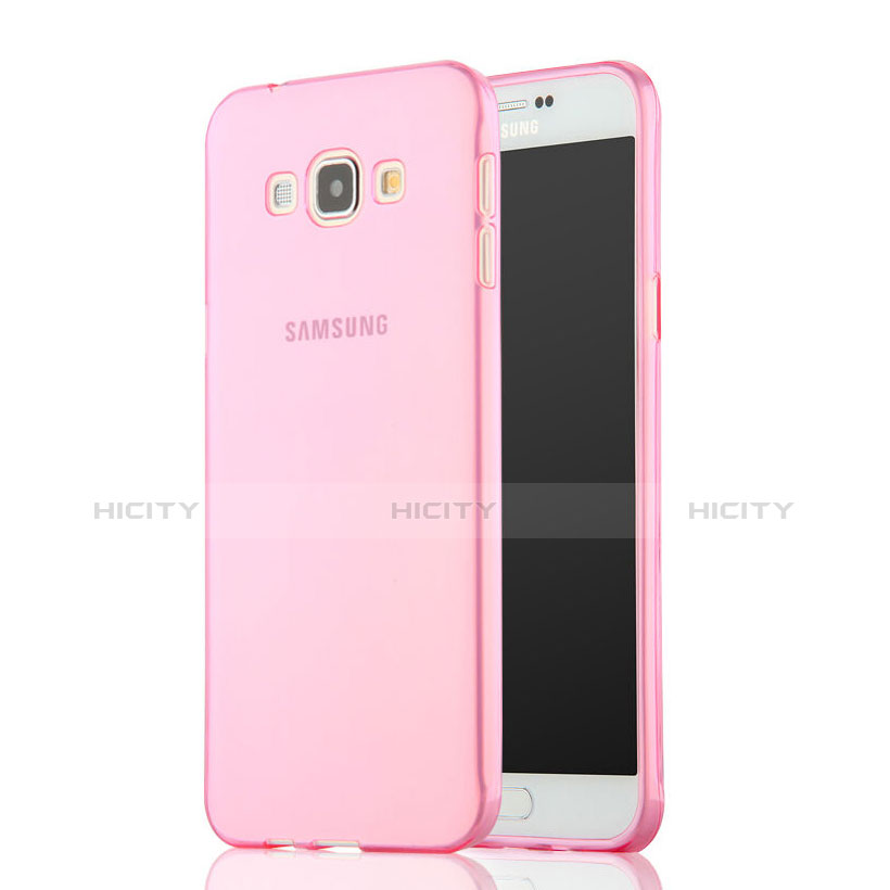 Housse Ultra Slim Silicone Souple Transparente pour Samsung Galaxy A7 Duos SM-A700F A700FD Rose Plus