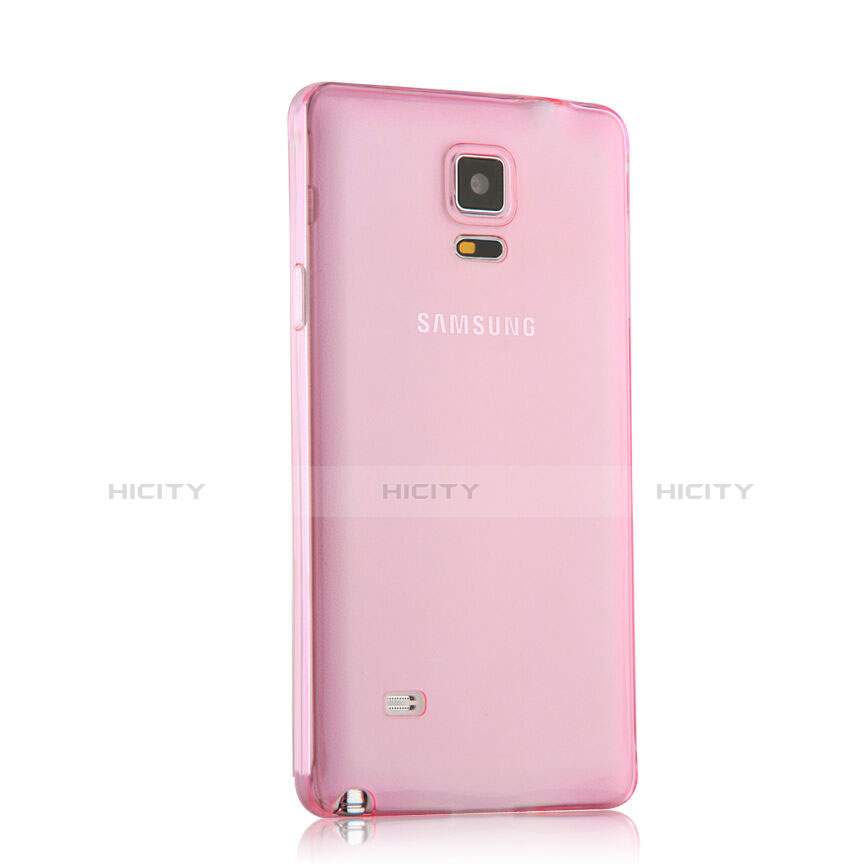 Housse Ultra Slim Silicone Souple Transparente pour Samsung Galaxy Note 4 SM-N910F Rose Plus