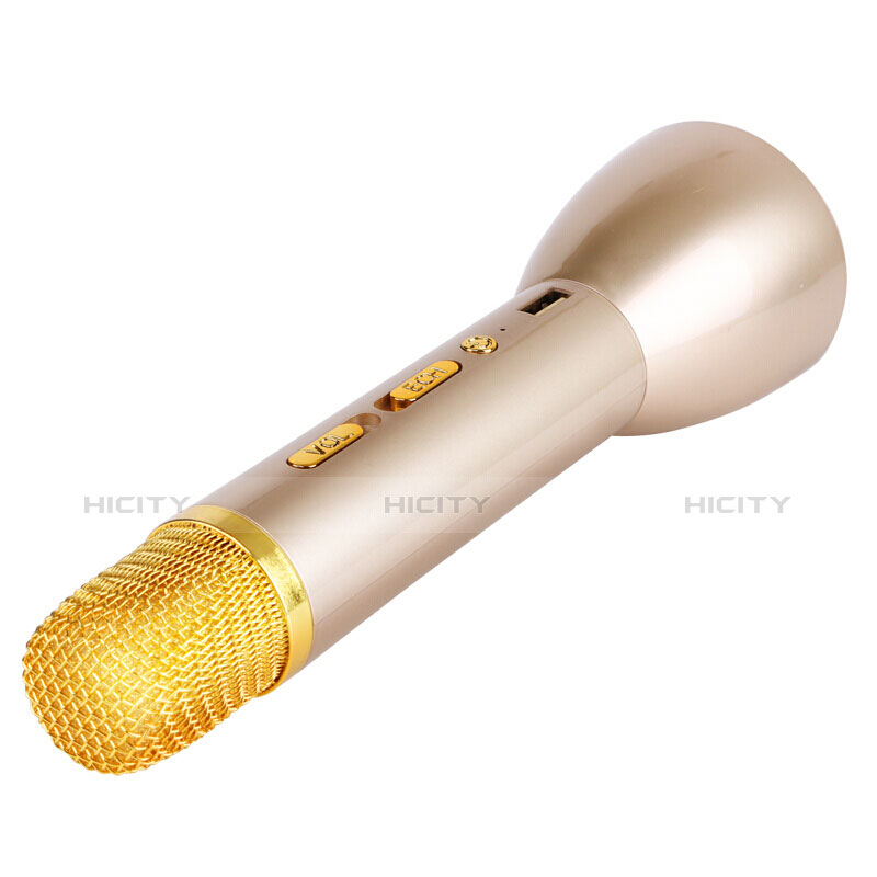 Mini Microphone de Poche Sans Fil Bluetooth Karaoke Haut-Parleur Or Plus