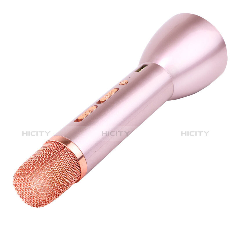 Mini Microphone de Poche Sans Fil Bluetooth Karaoke Haut-Parleur Or Rose Plus