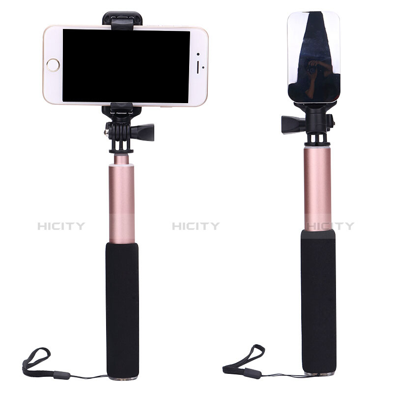 Perche de Selfie Sans Fil Bluetooth Baton de Selfie Extensible de Poche Universel S13 Or Rose Plus