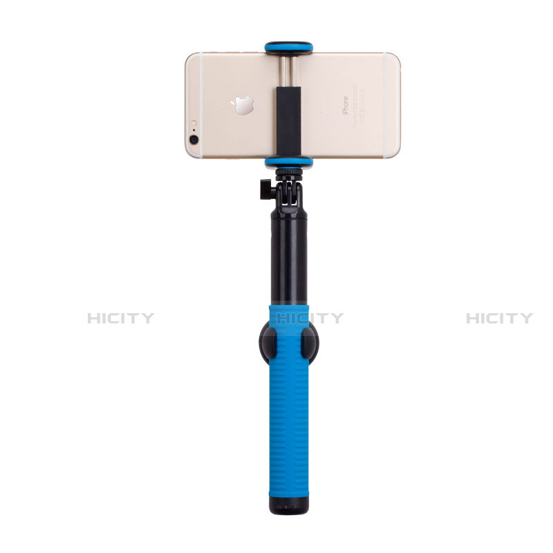 Perche de Selfie Trepied Sans Fil Bluetooth Baton de Selfie Extensible de Poche Universel T21 Bleu Plus