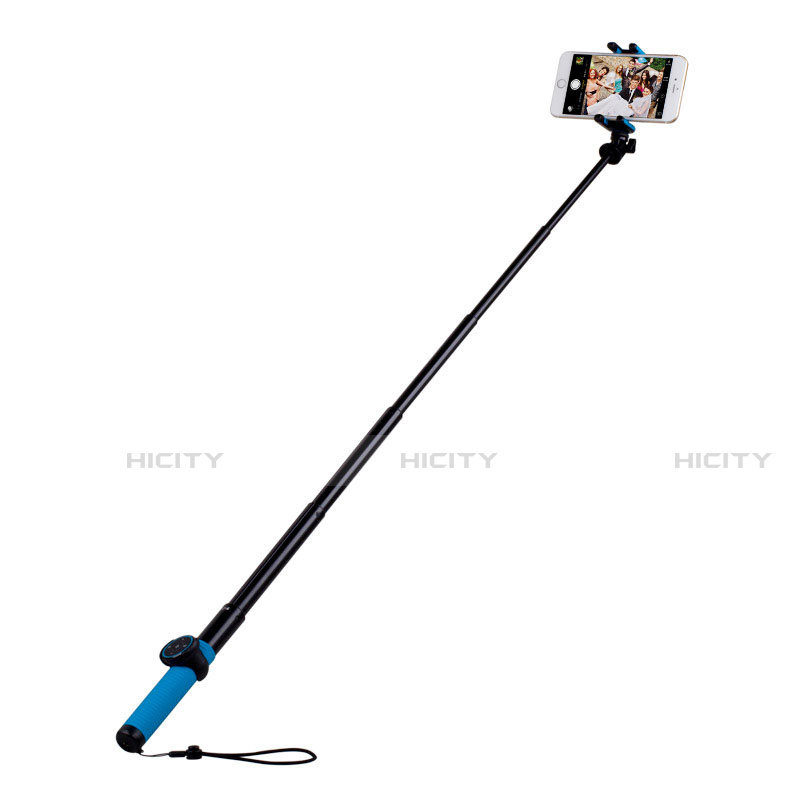 Perche de Selfie Trepied Sans Fil Bluetooth Baton de Selfie Extensible de Poche Universel T21 Bleu Plus