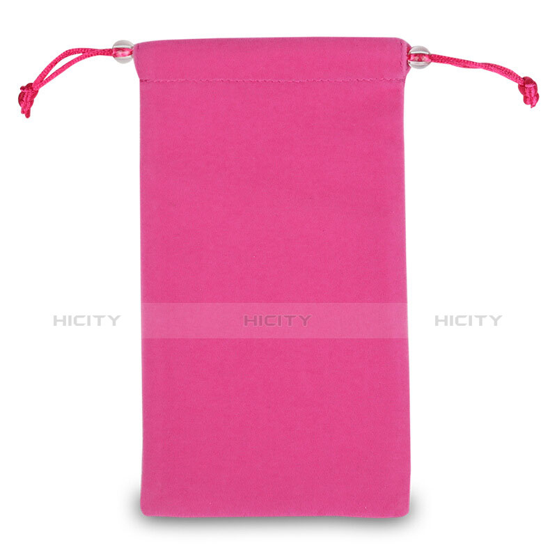 Pochette Velour Coque Universel Rose Rouge Plus