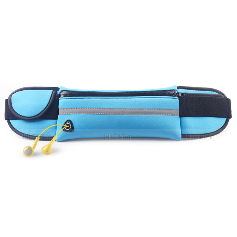 Sacs Banane Ceinture de Course Reglable Etanche Universel B31 Bleu Ciel Plus