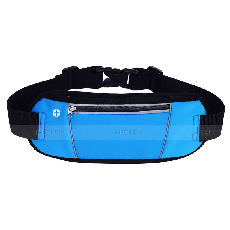 Sacs Banane Ceinture de Course Reglable Etanche Universel S02 Bleu Ciel Plus