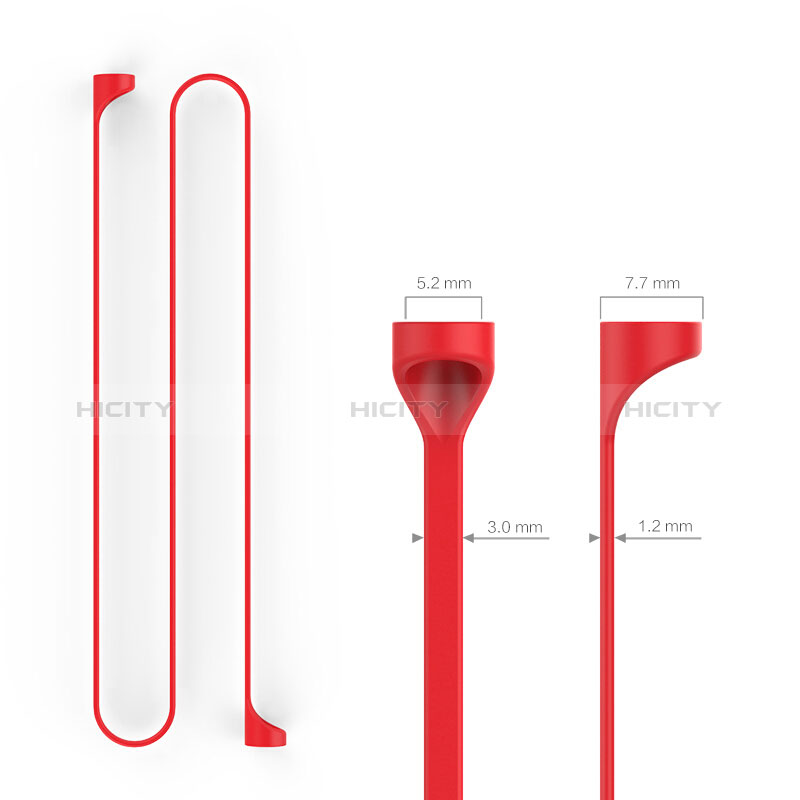 Sangle de Sport Silicone Cable Anti-Perdu C03 pour Apple AirPods Rouge Plus