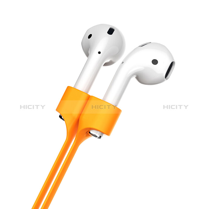 Sangle de Sport Silicone Cable Anti-Perdu pour Apple AirPods Orange Plus