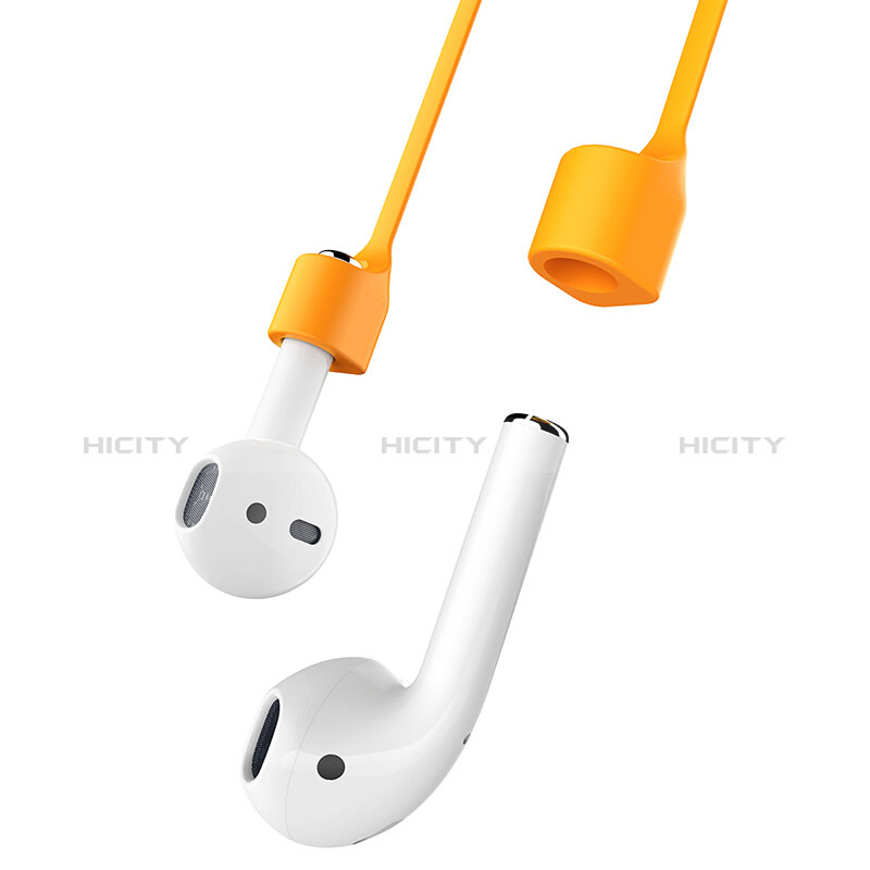 Sangle de Sport Silicone Cable Anti-Perdu pour Apple AirPods Orange Plus