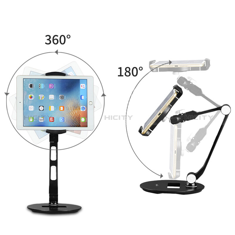 Support de Bureau Support Tablette Flexible Universel Pliable Rotatif 360 H08 pour Apple iPad 10.2 (2019) Noir Plus