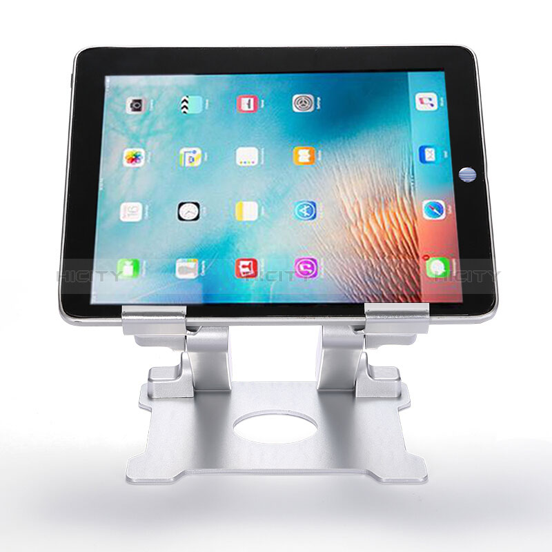Support de Bureau Support Tablette Flexible Universel Pliable Rotatif 360 H09 pour Apple iPad Air 5 10.9 (2022) Blanc Plus