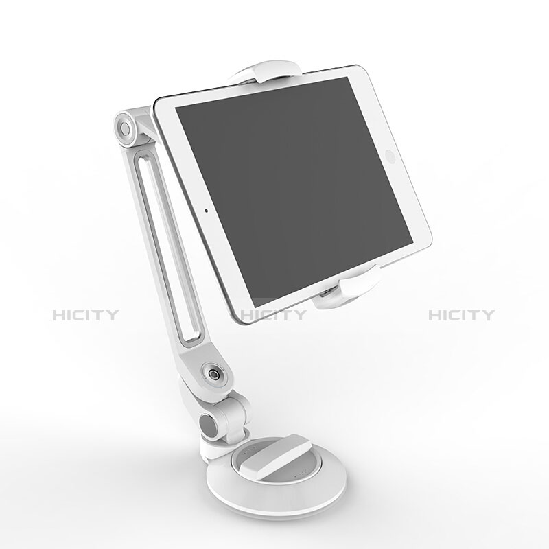 Support de Bureau Support Tablette Flexible Universel Pliable Rotatif 360 H12 pour Samsung Galaxy Tab A6 10.1 SM-T580 SM-T585 Blanc Plus