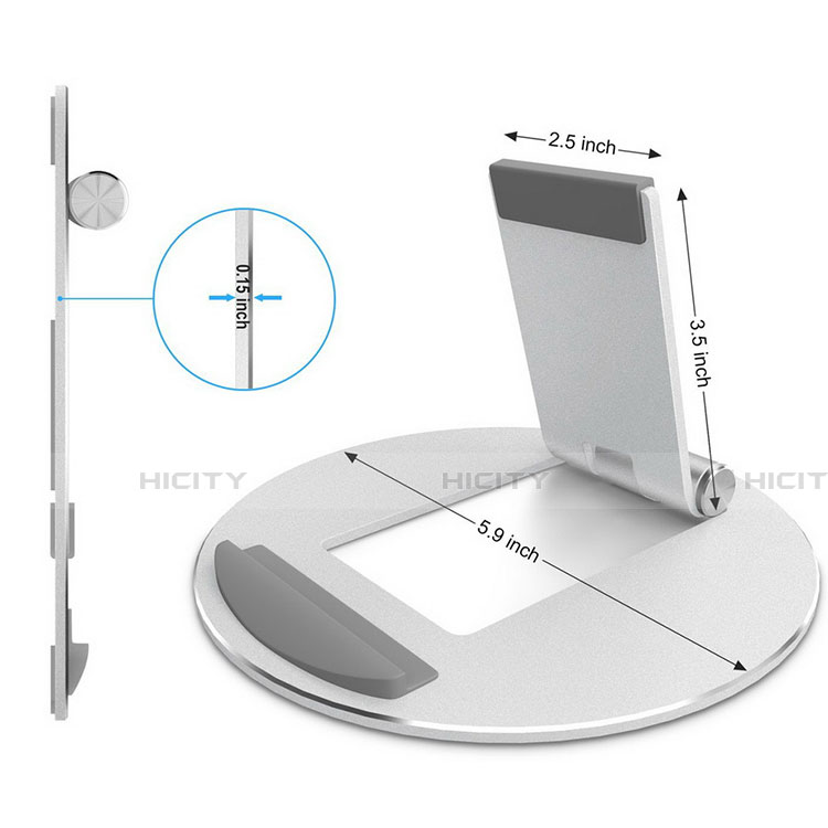Support de Bureau Support Tablette Flexible Universel Pliable Rotatif 360 K16 pour Samsung Galaxy Tab A7 Wi-Fi 10.4 SM-T500 Argent Plus