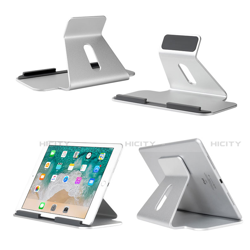 Support de Bureau Support Tablette Flexible Universel Pliable Rotatif 360 K21 pour Apple iPad 10.2 (2020) Argent Plus