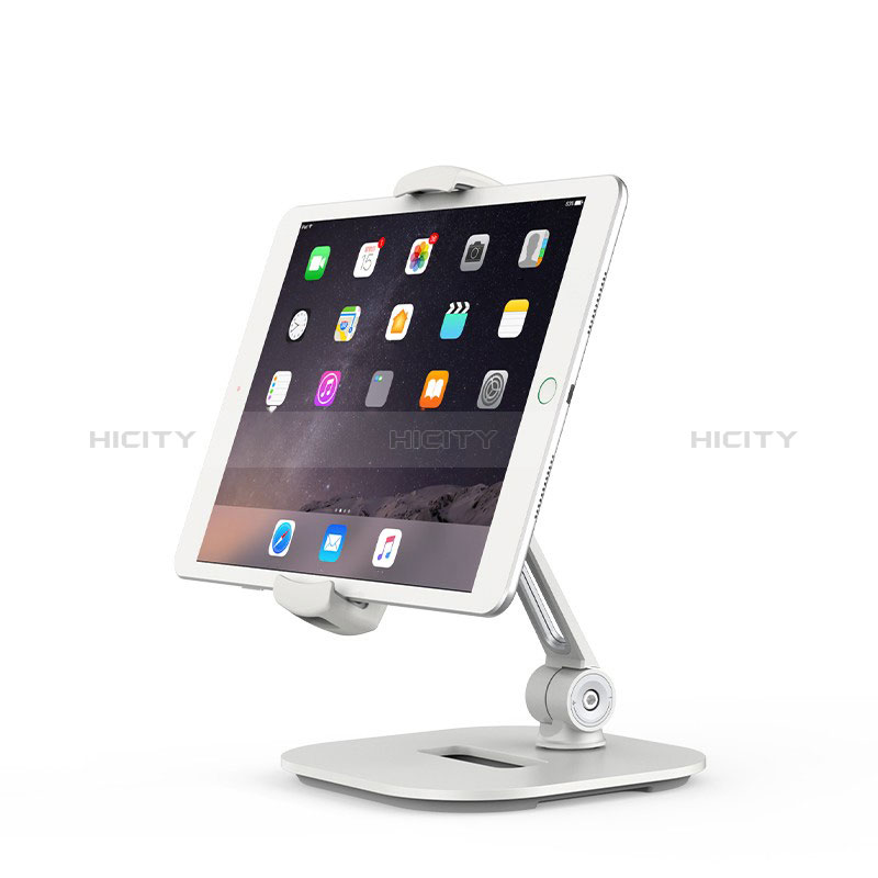 Support de Bureau Support Tablette Flexible Universel Pliable Rotatif 360 T02 pour Apple iPad 10.2 (2019) Blanc Plus