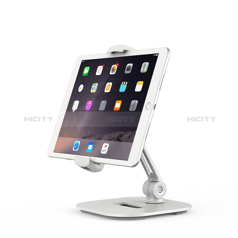 Support de Bureau Support Tablette Flexible Universel Pliable Rotatif 360 T02 pour Apple iPad Pro 12.9 (2021) Blanc Plus