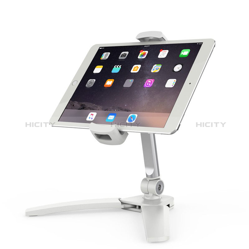 Support de Bureau Support Tablette Flexible Universel Pliable Rotatif 360 T08 pour Apple iPad 10.2 (2019) Blanc Plus