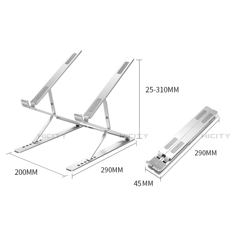 Support Ordinateur Portable Universel K09 pour Huawei MateBook D15 (2020) 15.6 Argent Plus