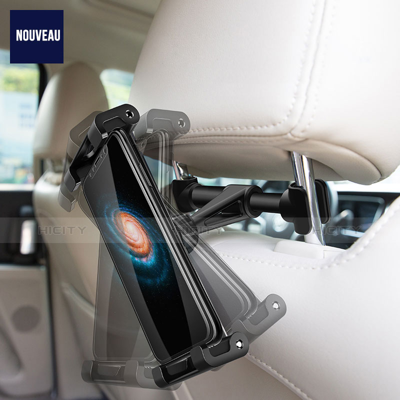 Support Tablette Universel Voiture Siege Arriere Pliable Rotatif 360 B02 pour Apple iPad 2 Noir Plus